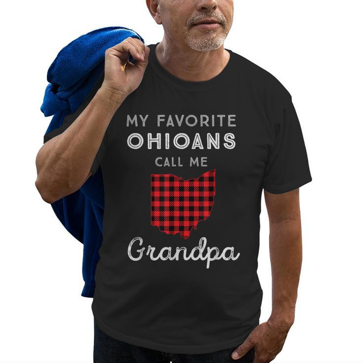 Red Buffalo Plaid Ohio Dad Grandpa Gift My Favorite Ohioans Gift For Mens Old Men T-shirt