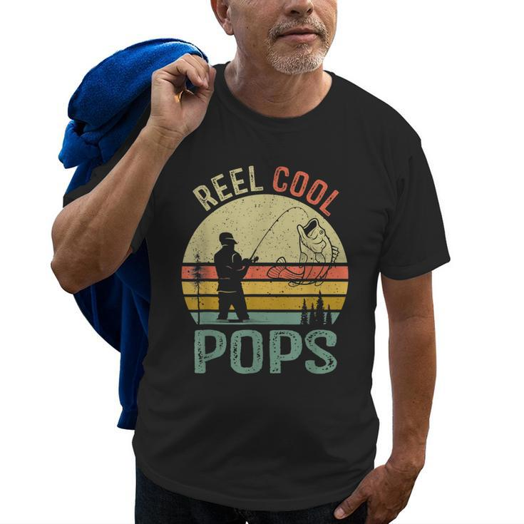 Reel Cool Pops Fishing Dad Gifts Fathers Day Fisherman Old Men T-shirt