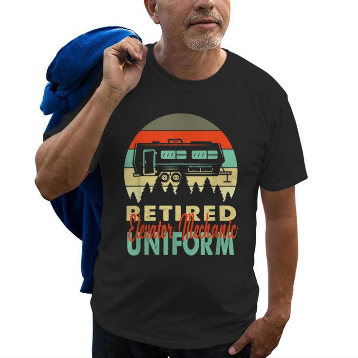 Retired Elevator Mechanic Uniform Rv Camping Retirement Gift Old Men T-shirt