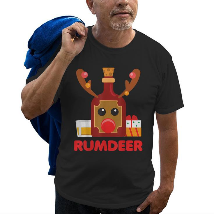 Rum Deer Reindeer Funny Drinking Dad Uncle Christmas Gift Old Men T-shirt