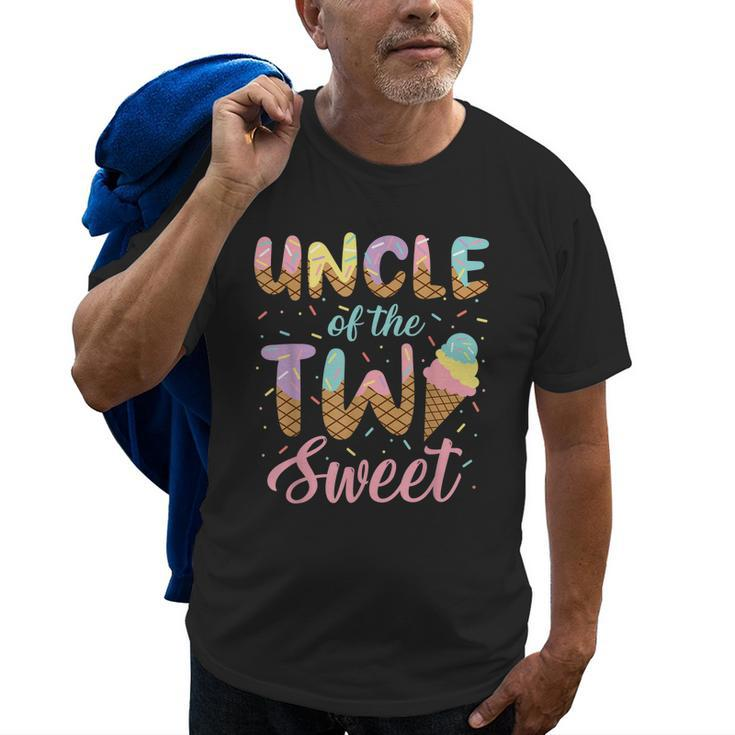 Uncle Of The Two Sweet Birthday Girl Ice Cream Lovers 2Nd Old Men T-shirt