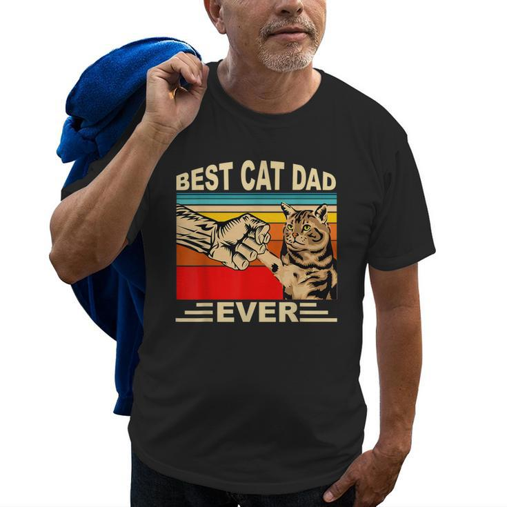 Vintage Best Cat Dad Ever And Retro For Dad Men Fathers Day Old Men T-shirt