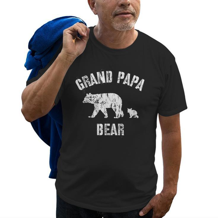 Vintage Grand Papa Bear With 1 One Cub Grandpa Gift Old Men T-shirt