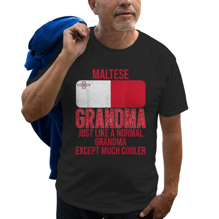 Vintage Maltese Grandma Malta Flag For Mothers Day Old Men T-shirt