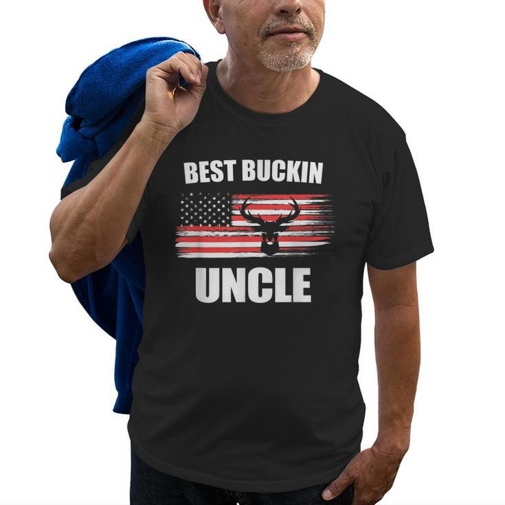 Vintage Usa Hunting Pun Best Buckin Uncle Cute Flag Gift Gift For Mens Old Men T-shirt
