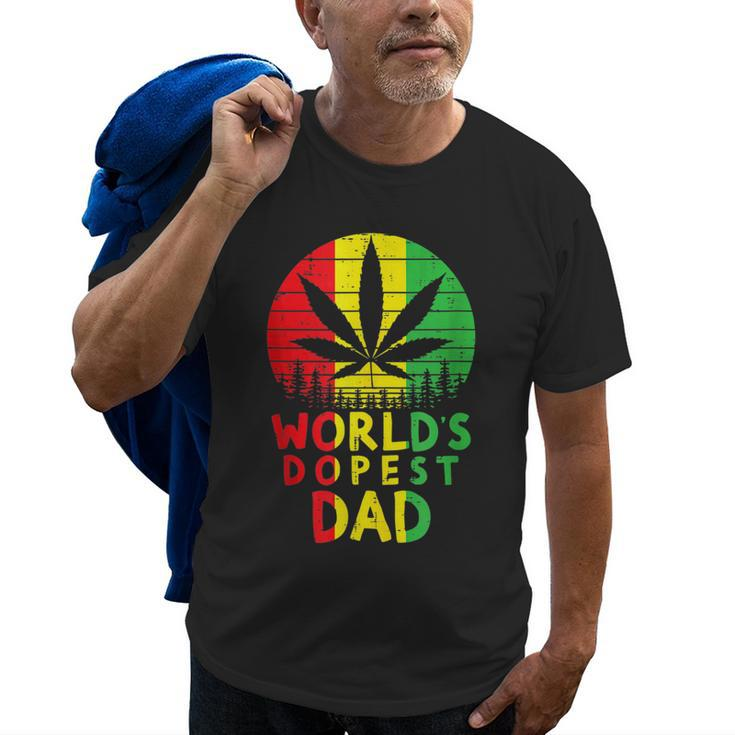 Worlds Dopest Dad Funny Weed Cannabis Stoner Old Men T-shirt