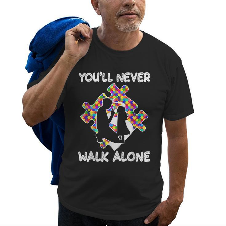 Youll Never Walks Alone Father Daughter Autism Dad Old Men T-shirt