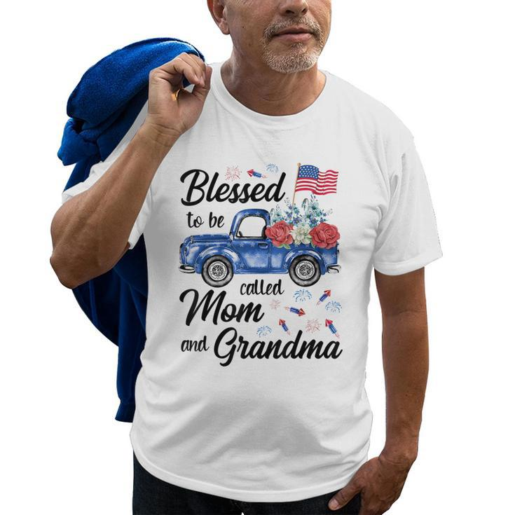 4Th July American Flag Patriotic Blessed Mom Grandma Gift For Women Old Men T-shirt