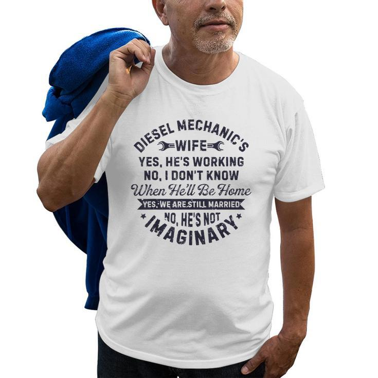 Diesel Mechanics Wife Mechanic Funny Anniversary Gift Women Old Men T-shirt