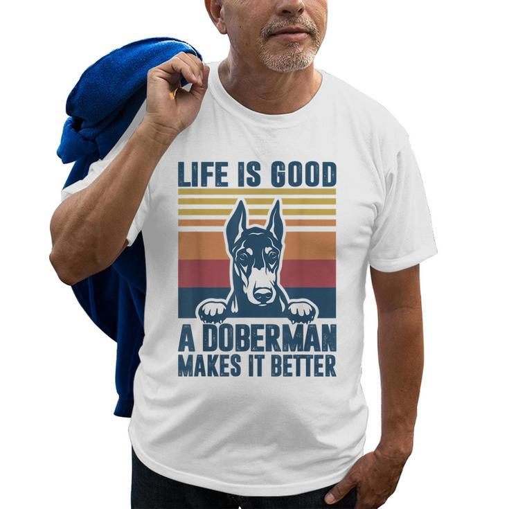 Doberman Gifts For Men Women Doberman Dog Dad Mom Old Men T-shirt