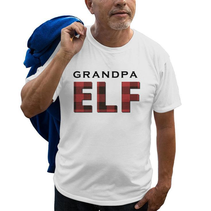 Grandpa Elf Red Buffalo Plaid Christmas  For Him Gift For Mens Old Men T-shirt