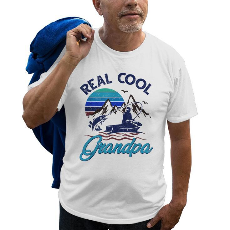 Real Cool Grandpa Awesome Fisherman Fish Hunter Fishing Gift Gift For Mens Old Men T-shirt