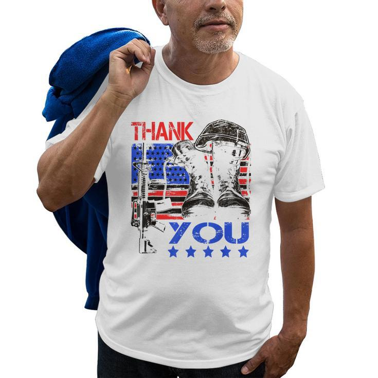 Thank You Army Soldiers Military Us Navy July Veterans Gift Old Men T-shirt