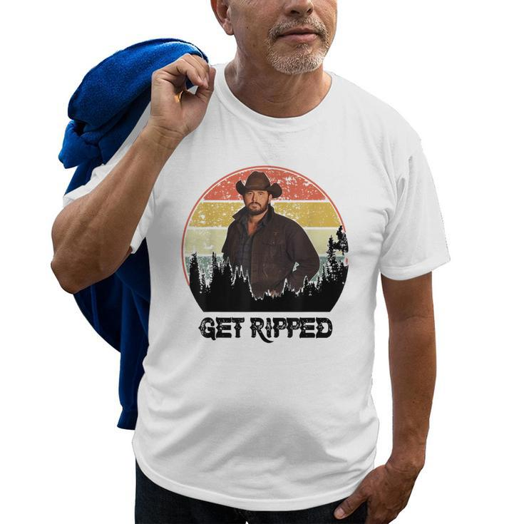 Vintage Cowboy Get Ripped Western Country Music Rodeo Dad Old Men T-shirt