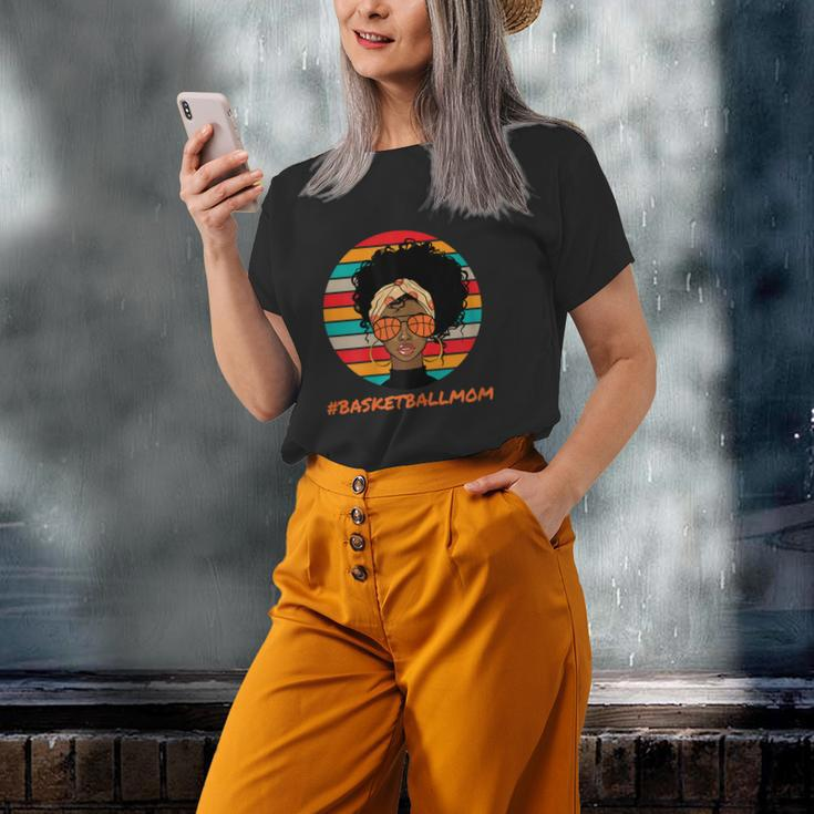 Basketball Mom Black Women African American Afro Old Women T-shirt Gifts for Her