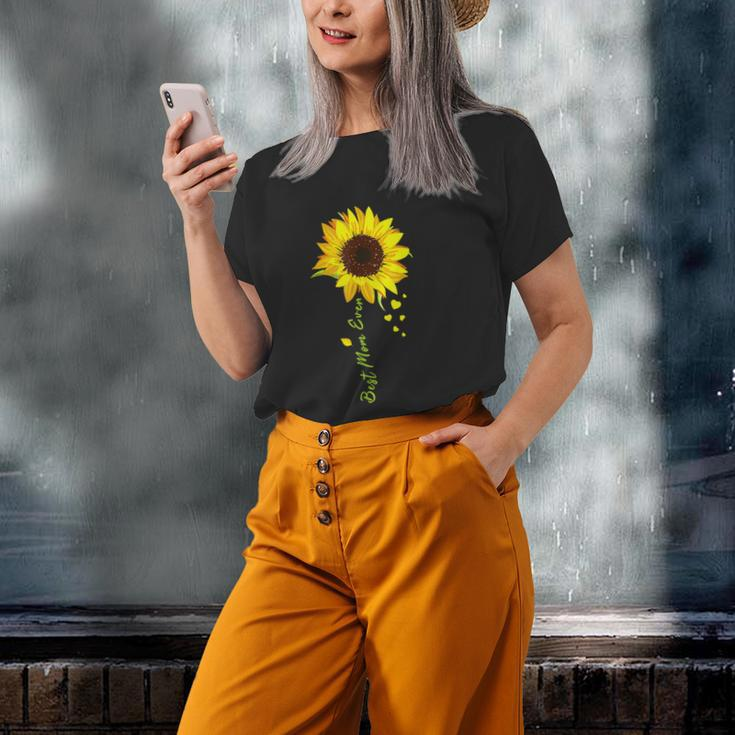 Best Mom Ever Sunflower Hearts Love Women Old Women T-shirt Gifts for Her