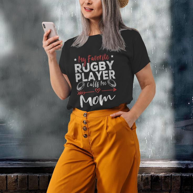 My Favorite Rugby Player Calls Me Mom Rugby Player Mom Old Women T-shirt Gifts for Her