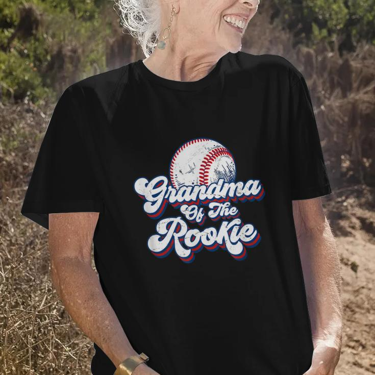 Grandma Of Rookie 1St Birthday Baseball Theme Matching Party Old Women T-shirt Gifts for Her