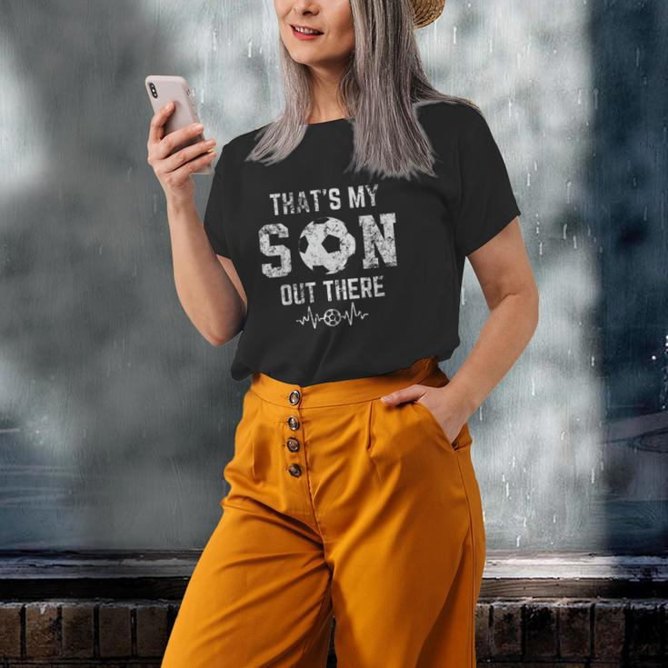 Soccer Mom Thats My Son Out There Soccer Distressed Womens Old Women T-shirt Gifts for Her