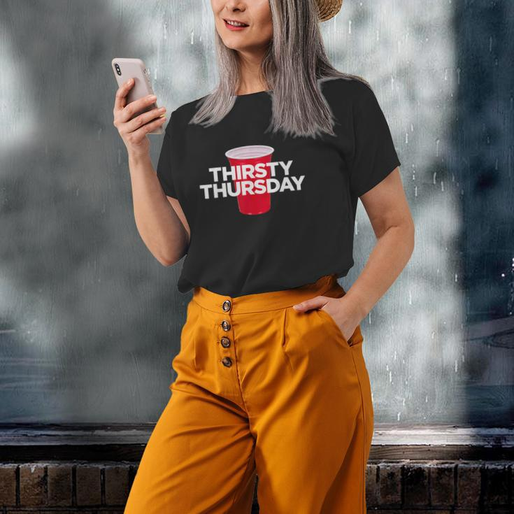 Thirsty Thursday Plastic Red Cup Alcohol Party Mens Womens Old Women T-shirt Gifts for Her