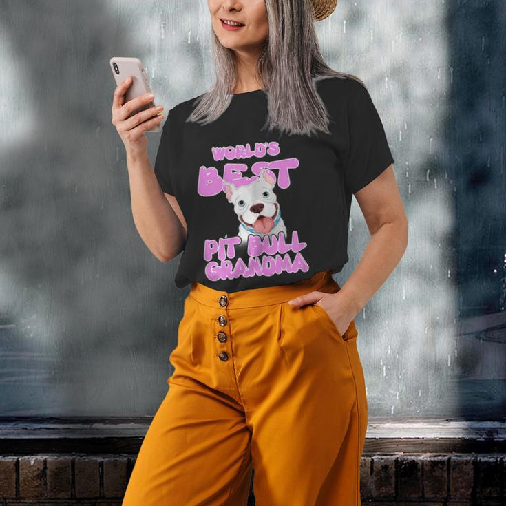 Worlds Best Pit Bull Grandma Dog Owner Pitbull Mom Old Women T-shirt Gifts for Her