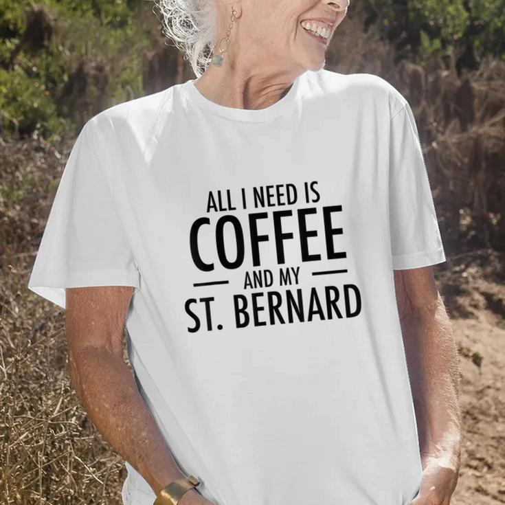 Cute Coffee St Dog Bernard For Saint Bernard Mom Dad Old Women T-shirt Gifts for Her