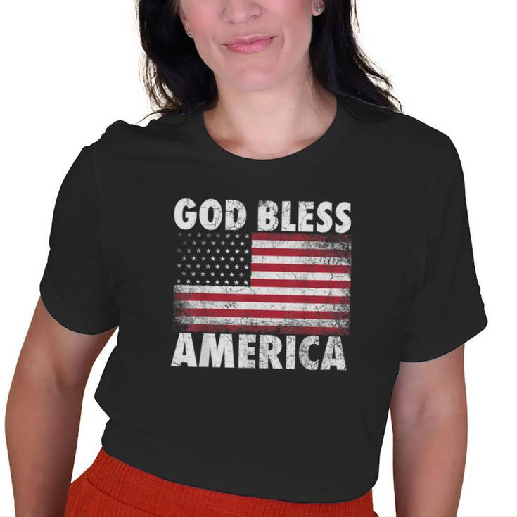 4Th Of July For Grandpa Grandma America Flag God Bless Old Women T-shirt