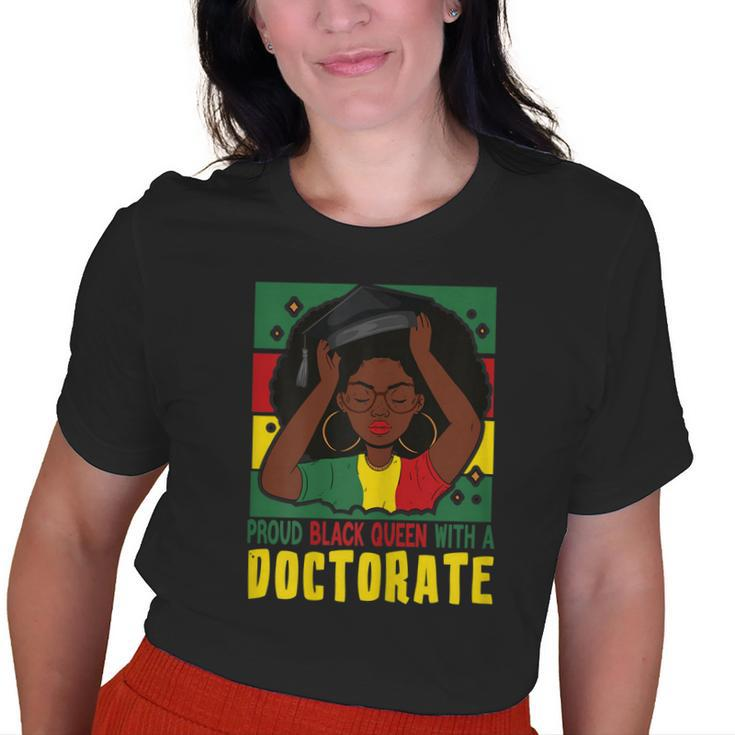Afro Proud Black Queen With Phd Graduation Doctorate Old Women T-shirt