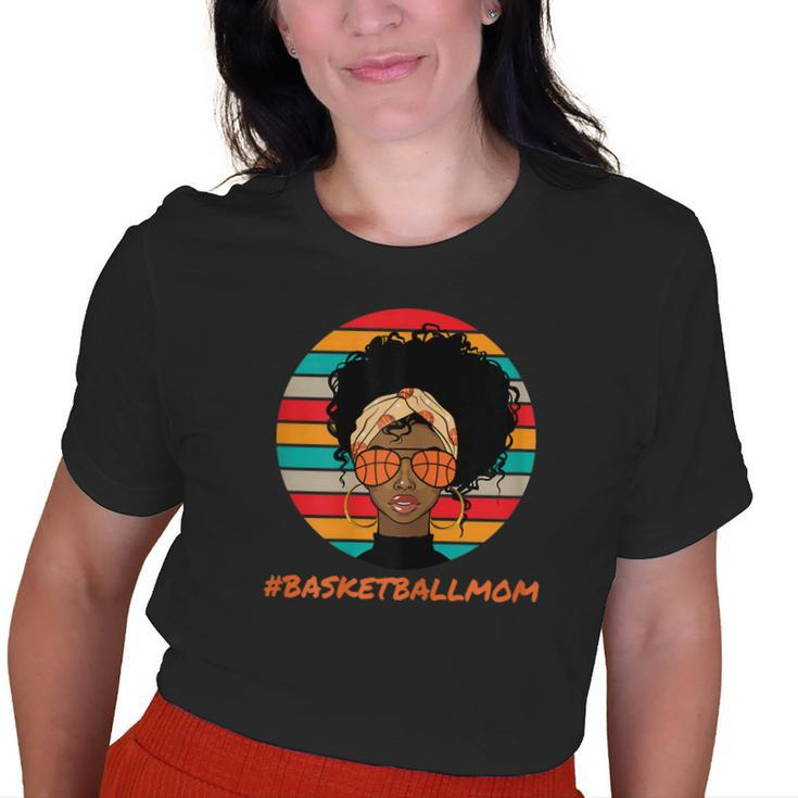 Basketball Mom Black Women African American Afro Old Women T-shirt