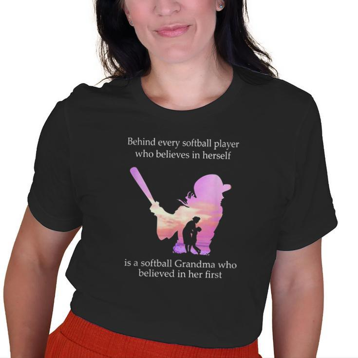Behind Every Softball Player Is A Softball Grandma Old Women T-shirt