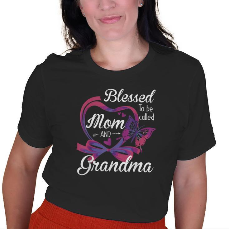 Blessed To Be Called Mom And Grandma Butterfly Old Women T-shirt