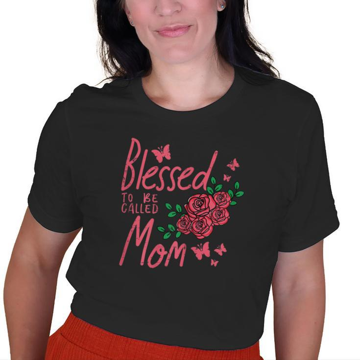 Blessed To Be Called Mom Rose Vintage Mama Women Old Women T-shirt