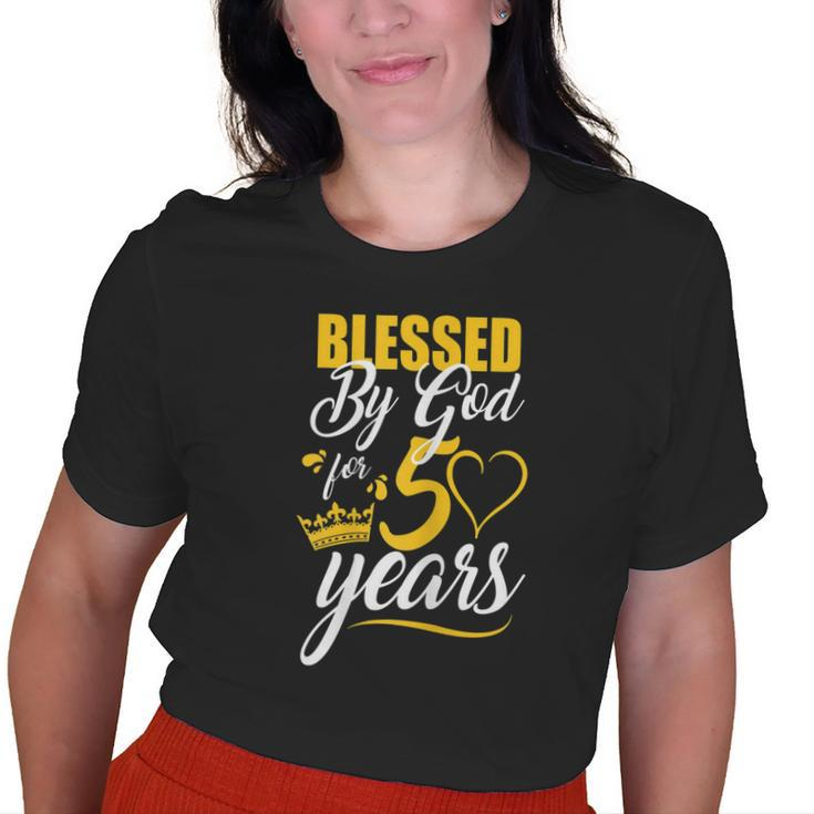 Blessed By God For 50 Years Christian Bday 50Th Birthday Old Women T-shirt