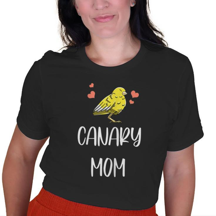 Canary Mom Leaf Pattern Cool Fowl Finch Pet Bird Lover Old Women T-shirt