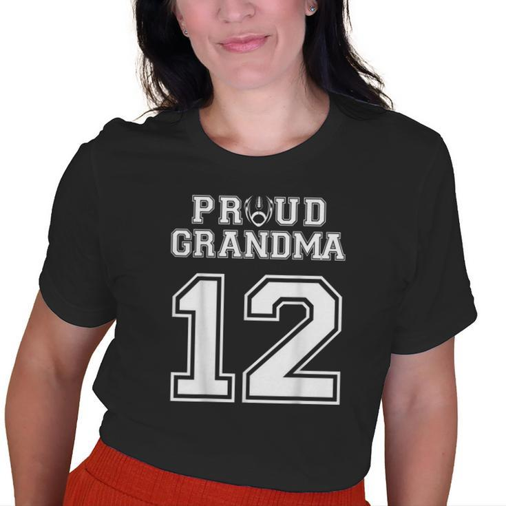 Custom Proud Football Grandma Number 12 Personalized Women Old Women T-shirt