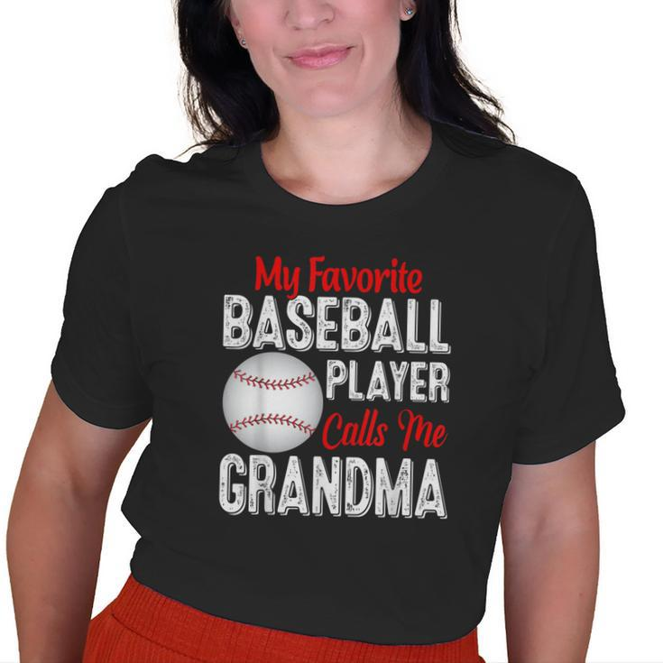 My Favorite Baseball Player Calls Me Grandma Retro Softball Old Women T-shirt