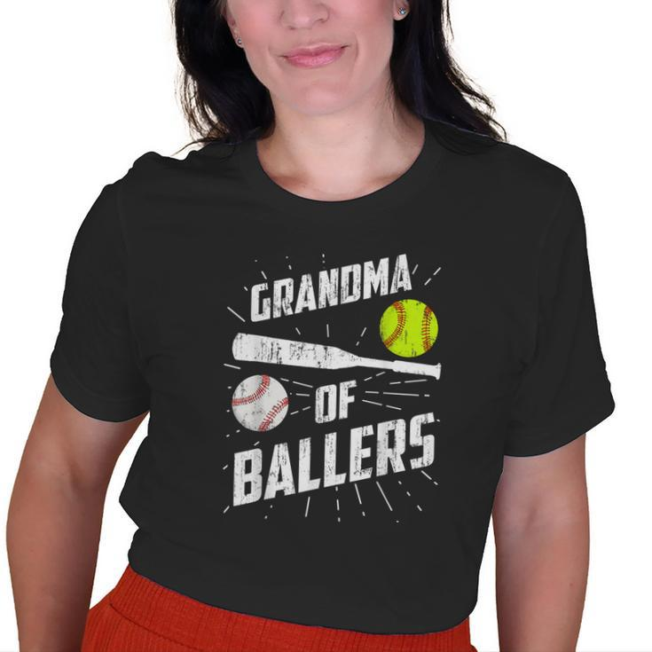Grandma Of Ballers Baseball Softball Old Women T-shirt