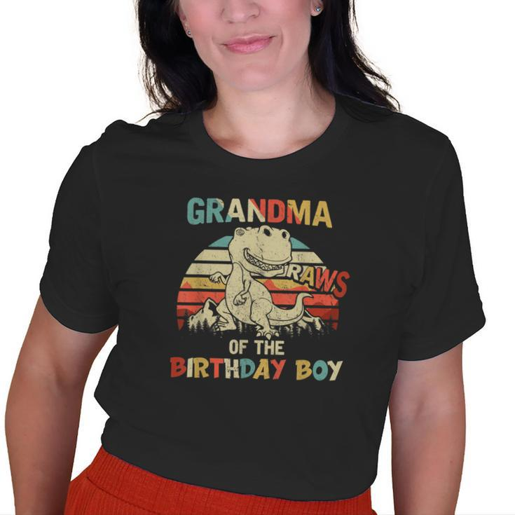 Grandma Of The Birthday Boy Dinosaur Rawr Trex Old Women T-shirt