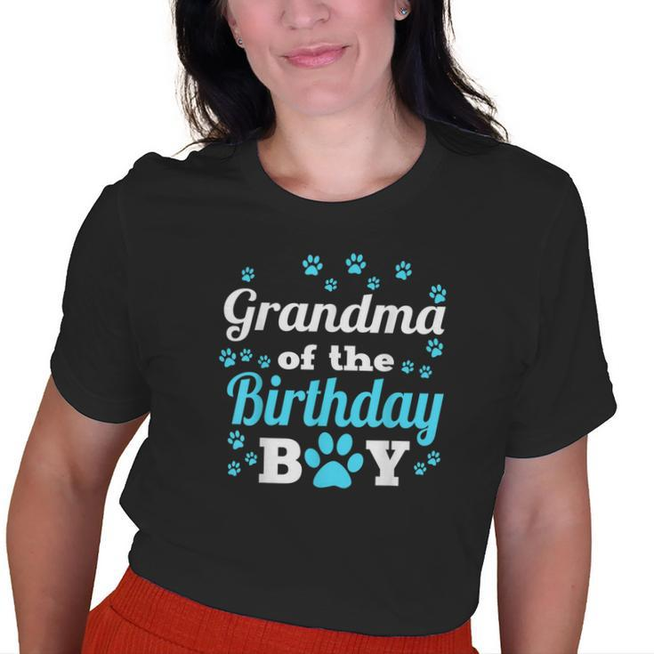Grandma Of The Birthday Boy Dog Paw Bday Party Celebration Old Women T-shirt