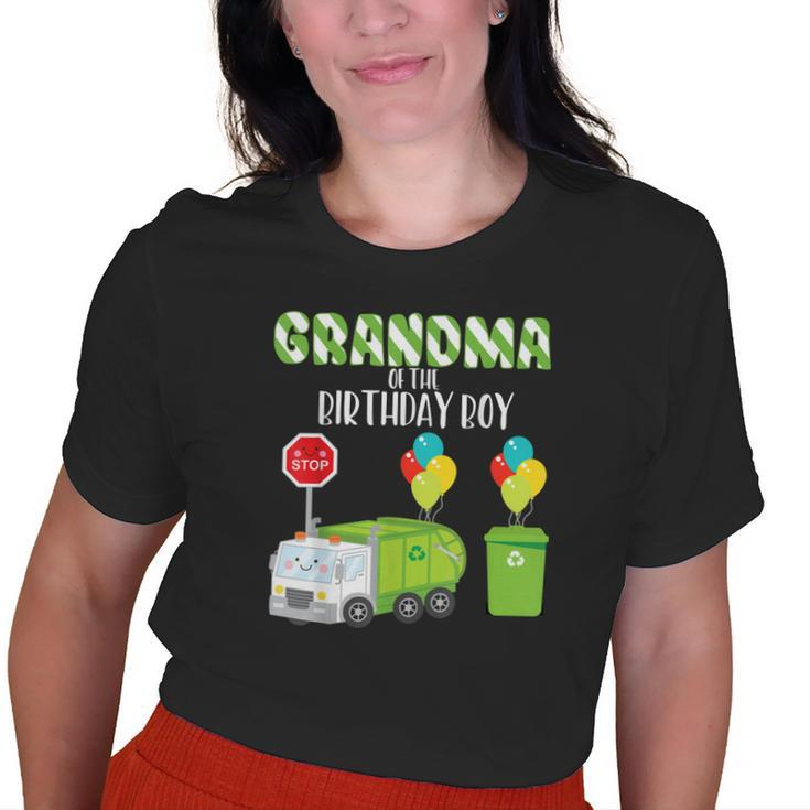 Grandma Of The Birthday Boy Garbage Truck Bday Theme Party Old Women T-shirt