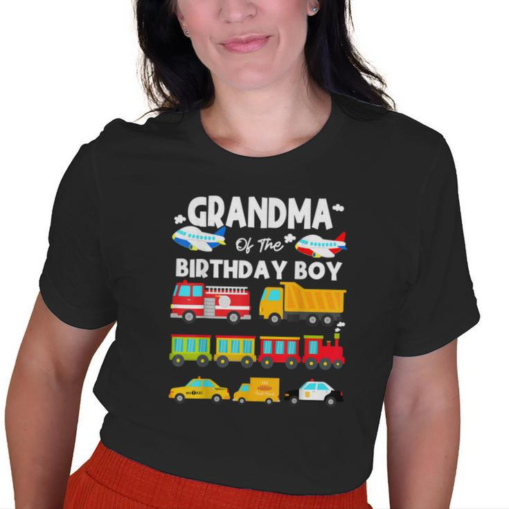 Grandma Of The Birthday Boy Transportation Birthday Train Old Women T-shirt