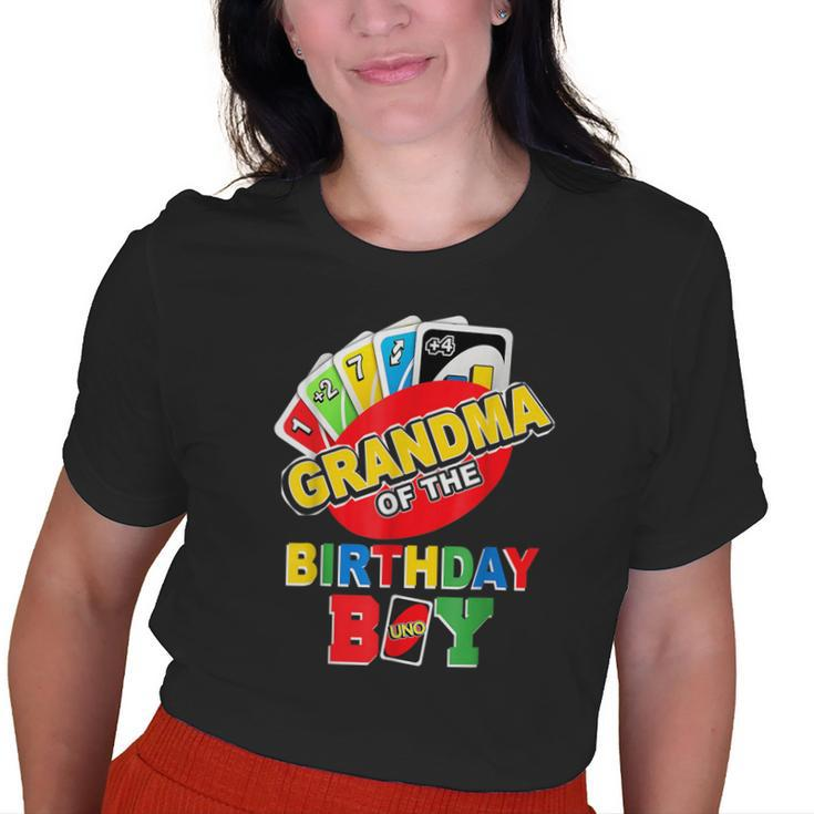 Grandma Of The Birthday Boy Uno Mommy Mama 1St Bday Old Women T-shirt