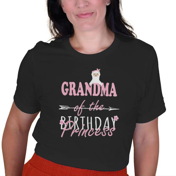 Grandma Of The Birthday Princess Llamazing Girl Llama Party Old Women T-shirt