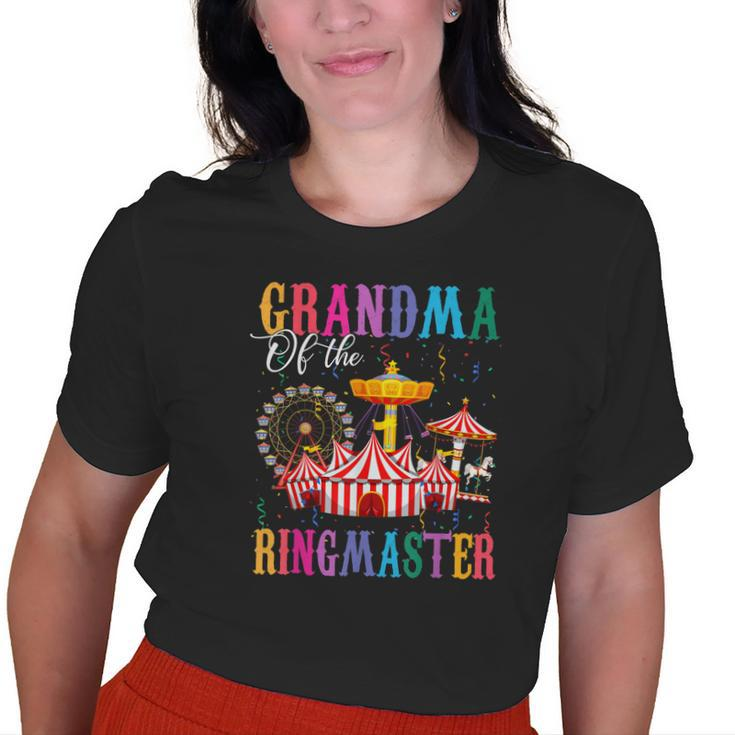Grandma Of The Birthday Ringmaster Boy Circus Birthday Party Old Women T-shirt