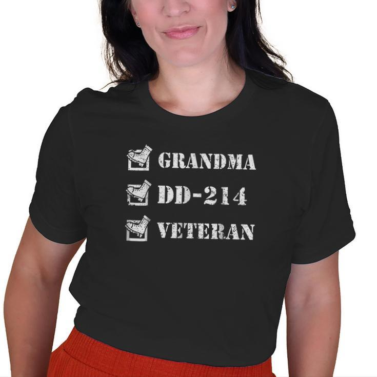 Grandma Veteran Checklist Female Veterans Day Old Women T-shirt