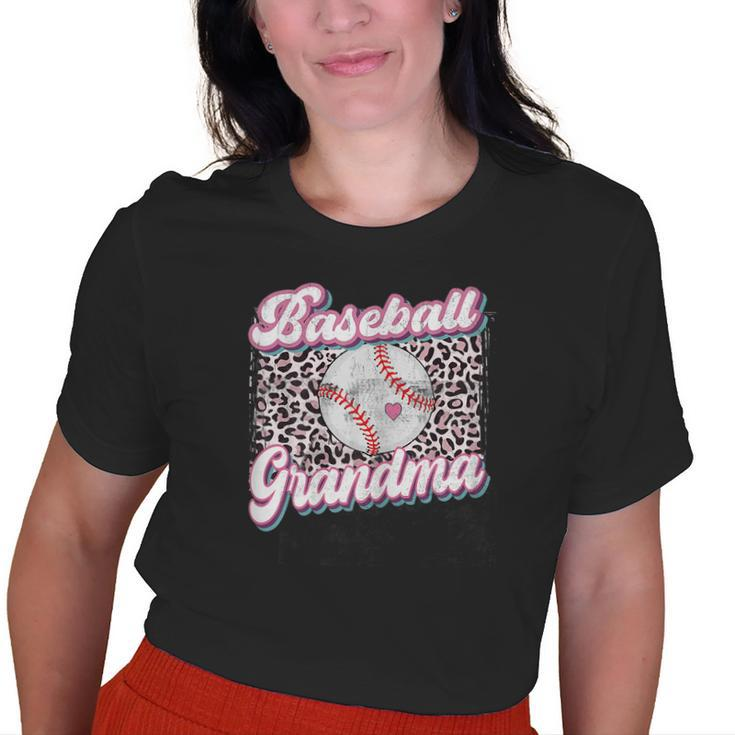 Leopard Baseball Grandma Game Day Softball Old Women T-shirt