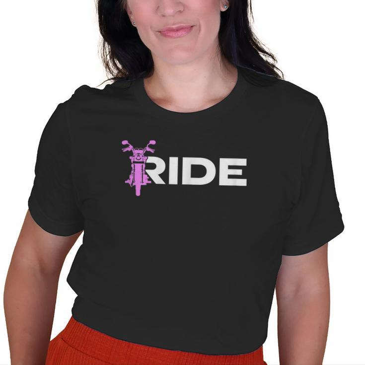 Motorcycle Ride Motorbike Biker Girl Old Women T-shirt