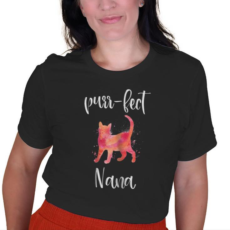 Purrfect Nana Cute Cat Lover Matching Family Old Women T-shirt