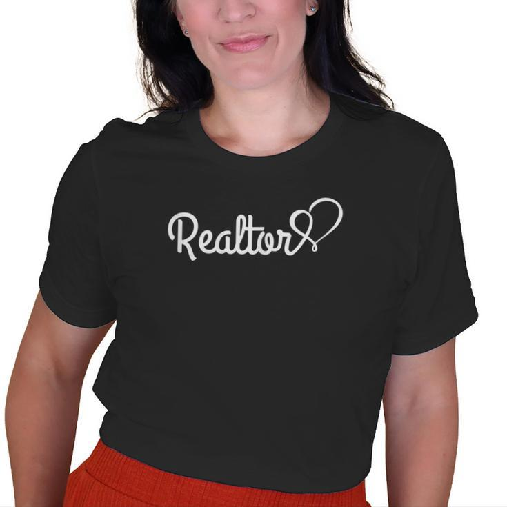 Realtor Real Estate Agent Heart House Rent Broker Old Women T-shirt