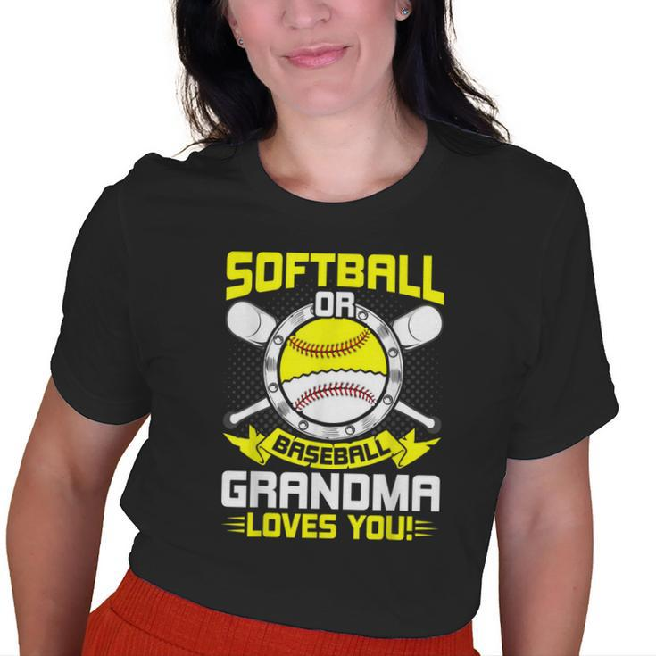 Softball Or Baseball Grandma Loves You Gender Reveal Old Women T-shirt